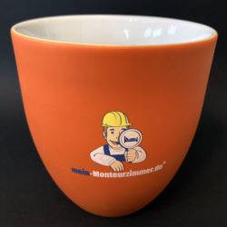 Tasse (450 ml, orange, Porzellan)